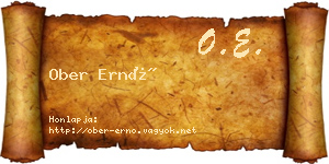 Ober Ernő névjegykártya